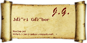 Jári Gábor névjegykártya